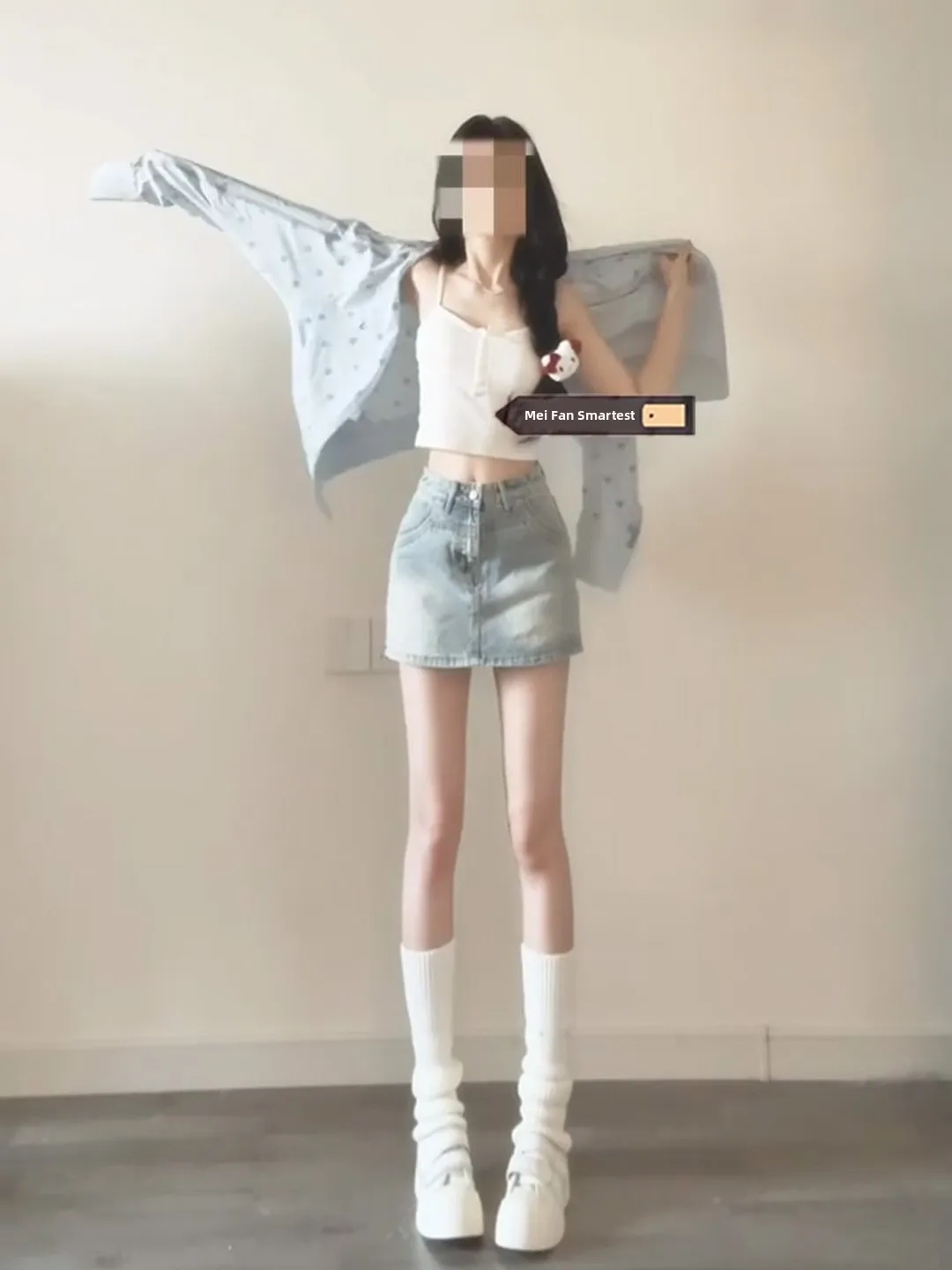 Retro American Denim  Skirt Women's High Waist Elastic A-Line Half-length Pants Summer 2026 Spicy Girl Fashion Trend