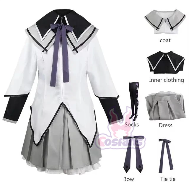 Cosplay Anime Kaname Madoka Cosplay Costume Magica Kaname Dress Wig Kaname Madoka Outfits for Comic Con Akemi Homura Cosplay