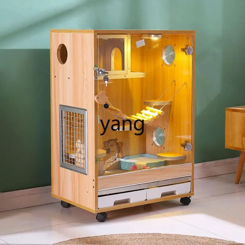 

LMM hamster cage cooling ice nest air conditioner solid wood ecological board two-layer toilet