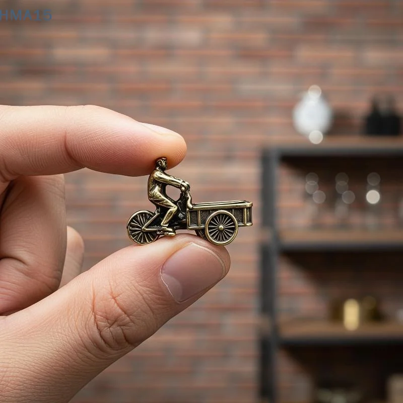 【YA】Vintage Metal Tricycle Figurine Antique Finish Exquisite Detail Rustic Retro Ornament for Living Room Home Shelf Decor