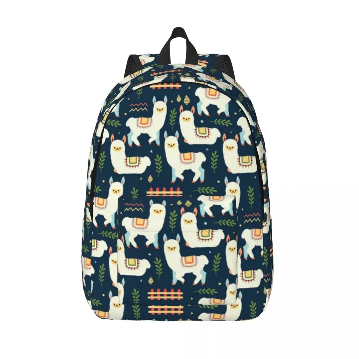 Cute Alpaca Pattern School Bookbag para homens e mulheres, mochila estudantil, Middle High College Travel Daypack