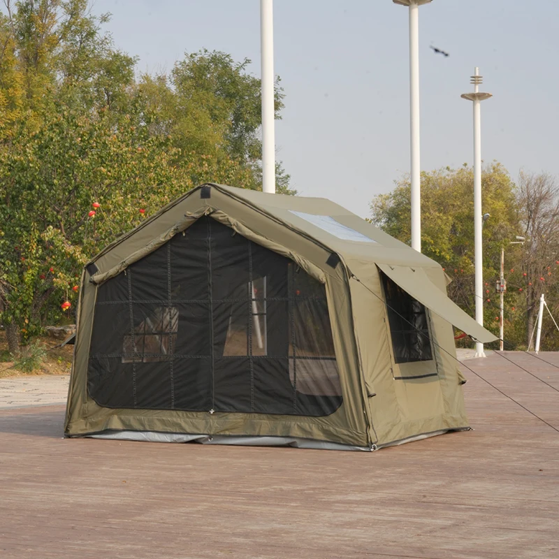 Manufacturer 210g Cotton Waterproof Air Tent Camping Outdoor Frame House Tent Glamping Inflatable Tent