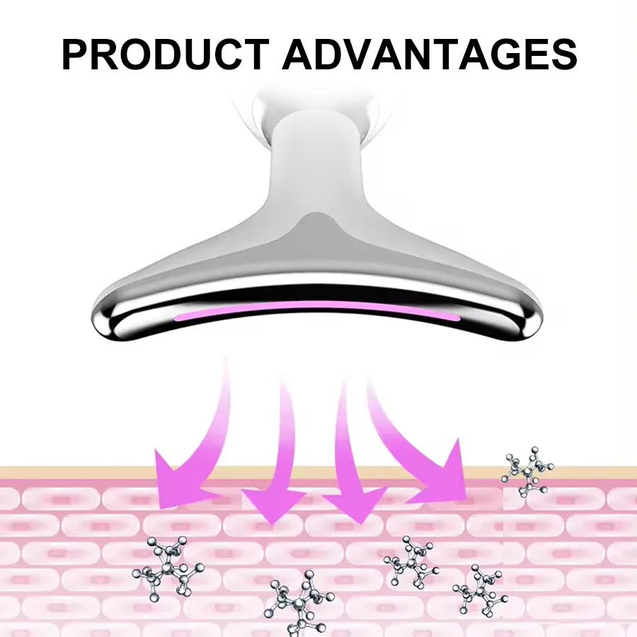 Massaggiatore facciale antirughe Dispositivo di bellezza per il viso del collo Dispositivo per stringere la pelle Dispositivo per il sollevamento del viso Ridurre lo strumento per la cura della pelle del doppio mento 7 colori