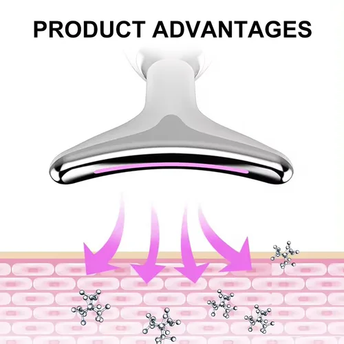 Imagen 2 del producto Masajeador Facial antiarrugas, dispositivo de belleza para el cuello y la cara, dispositivo de Estiramiento Facial para apretar la piel, herramienta para el cuidado de la piel de doble barbilla, 7 colores