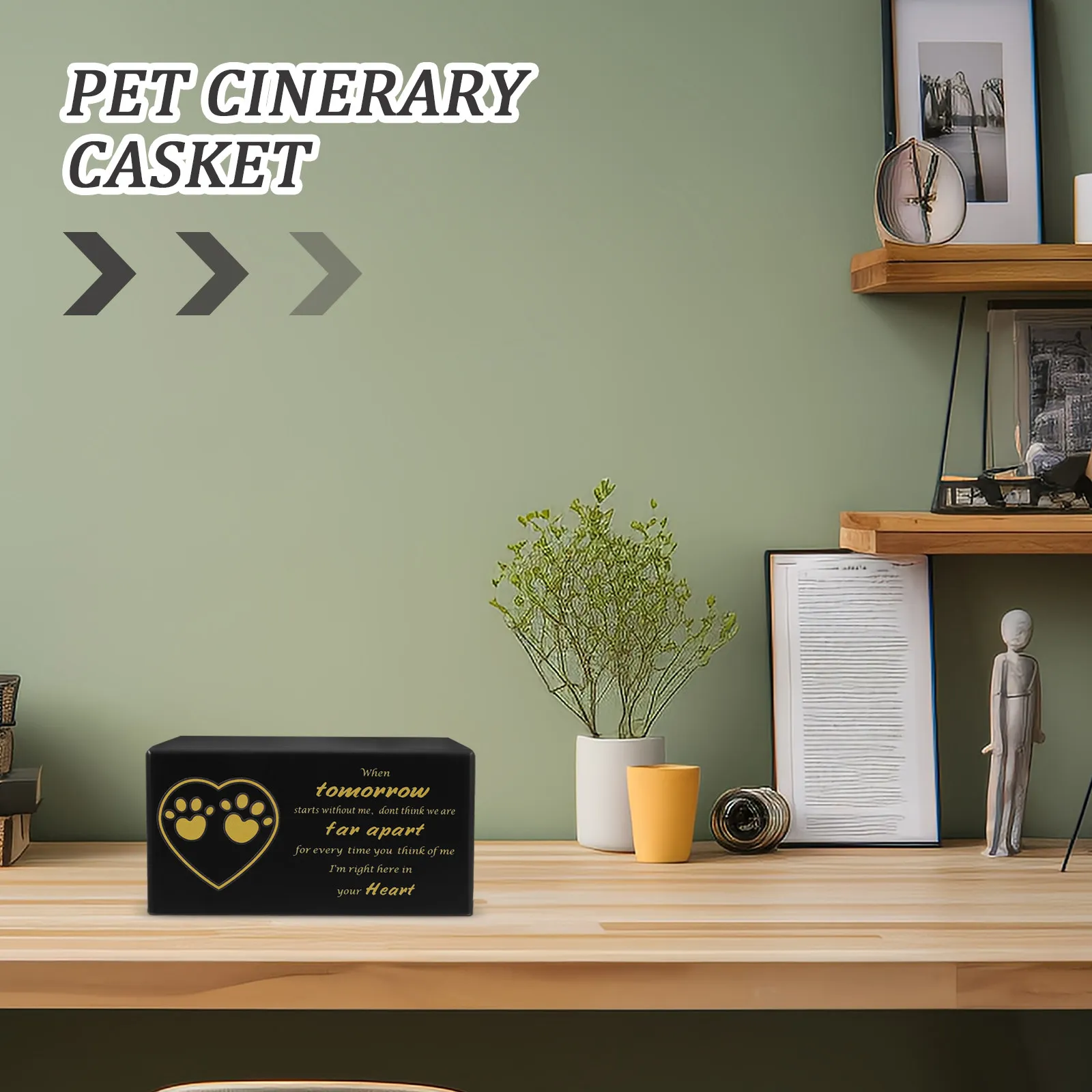 Wooden Pet Cremation Urn for Dogs and Cats – Sturdy Memorial Ash Box, Decorative Keepsake Keepsake Container