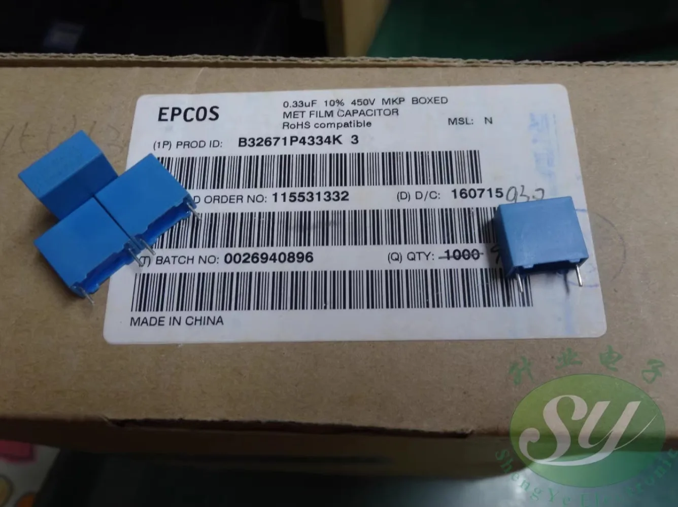 

10PCS EPCOS 0.33uf/450v 330nf u33 334 New 10MM film capacitor B32671P4334K