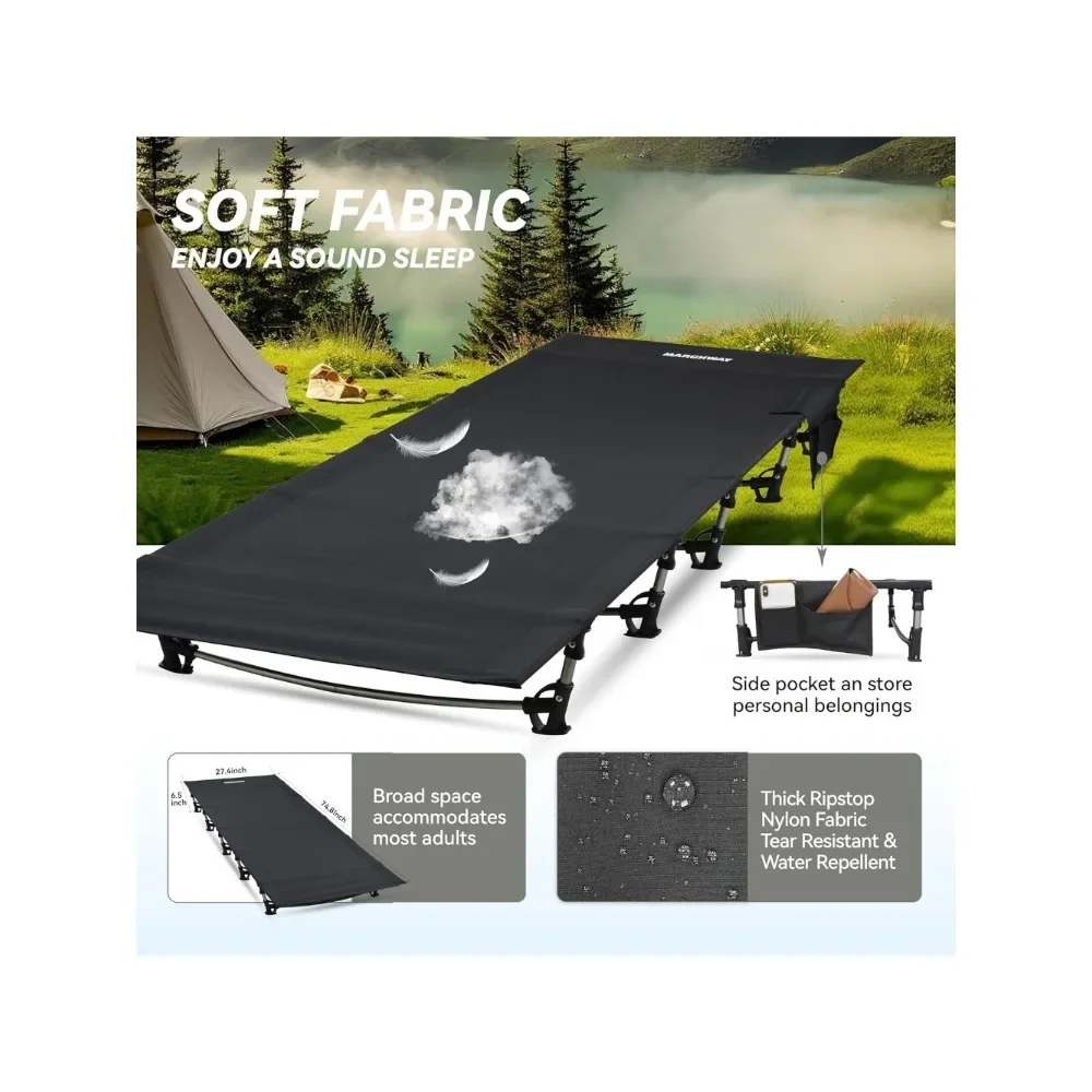 

Ultralight Folding Tent Camping Cot Bed, Portable Compact for Outdoor Travel, Base Camp, Hiking, Mountaineering