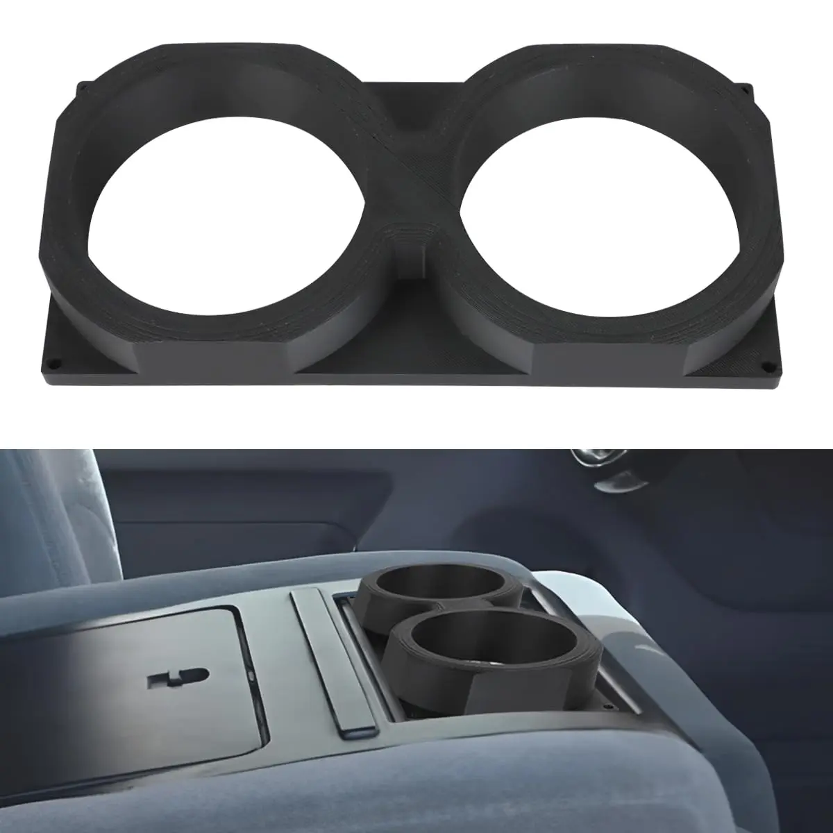 

Black Dual Cup Holder Adapter For 1992–1997 Ford F250 F350 OBS Center Console