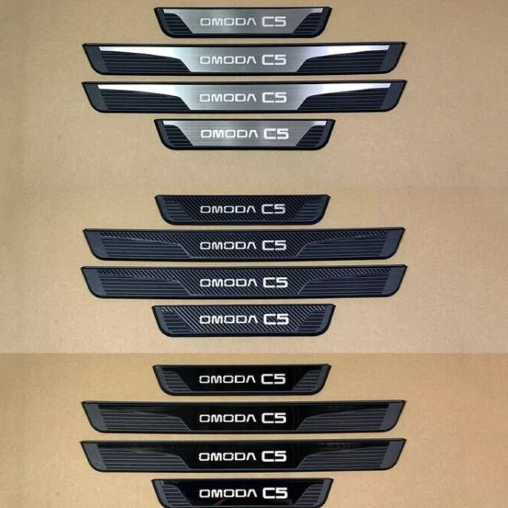 

For Omoda C5 Omoda 5 2024 2025 2026 2027 Car Outside Door Sills Plate Stainless Steel Plastic 3D Interiors Accessories Auto Part