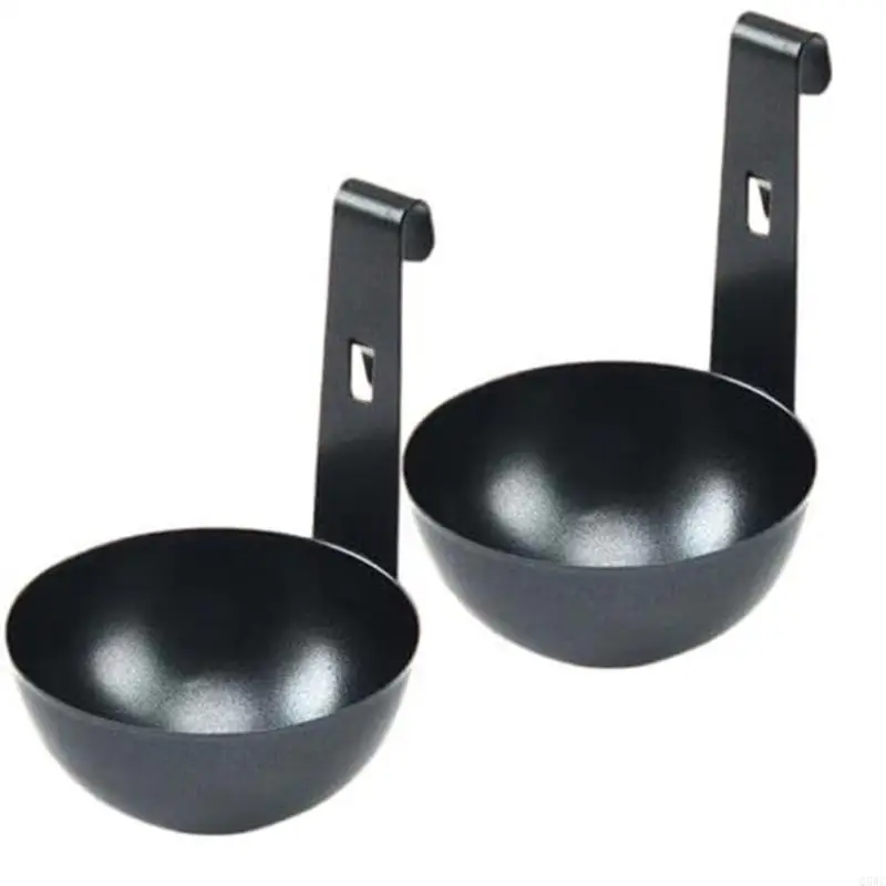 Set of 2 Stainless Steel Eggs Poachers Functional Hangable Poached Eggs Cups for Soft Boiled Eggs Convenient Use Q5WC