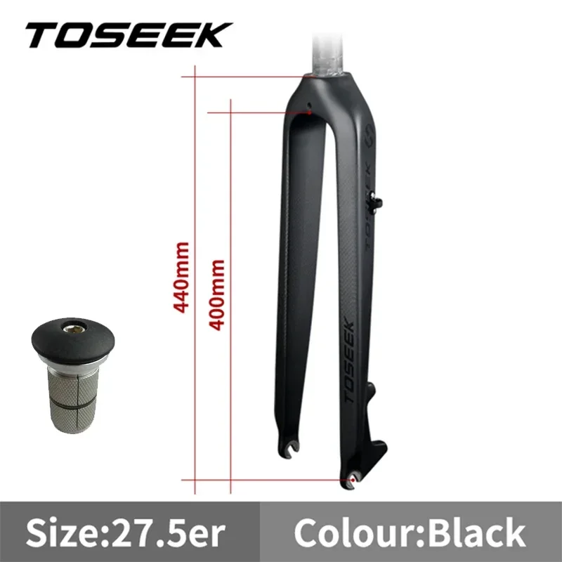 TOSEEK 26/27.5/29 Inch Koolstofvezel Fiets Vork Rechte/Tap Tube MTB Vork 9*100mm Mountainbike Vork Fiets Stijve Vork