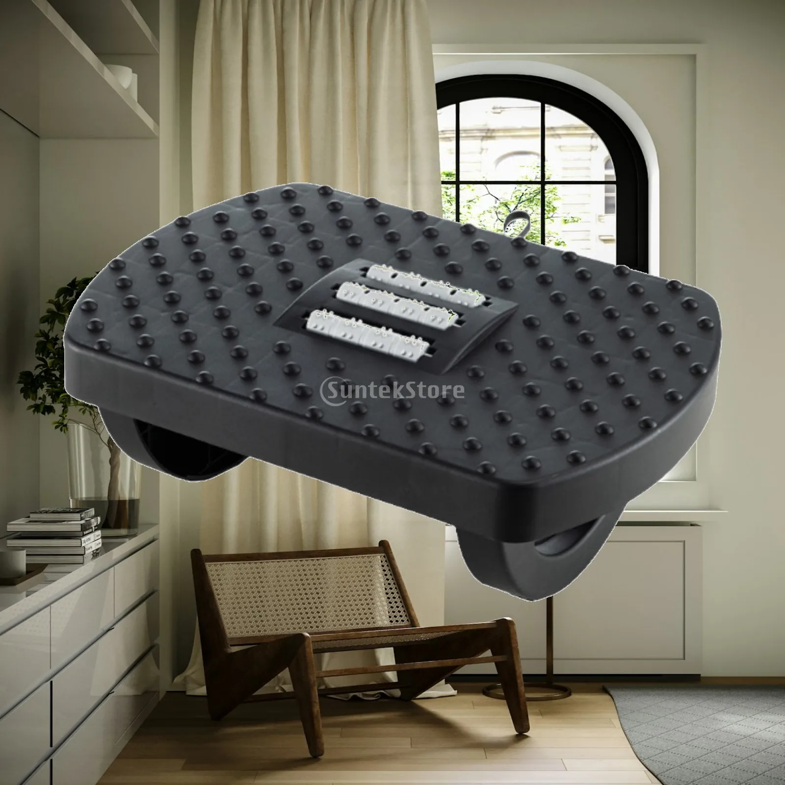 Office Desk Footrest with Massage Rollers Under Desk Foot Stool for Computer Work Home Use Non Slip Rocking