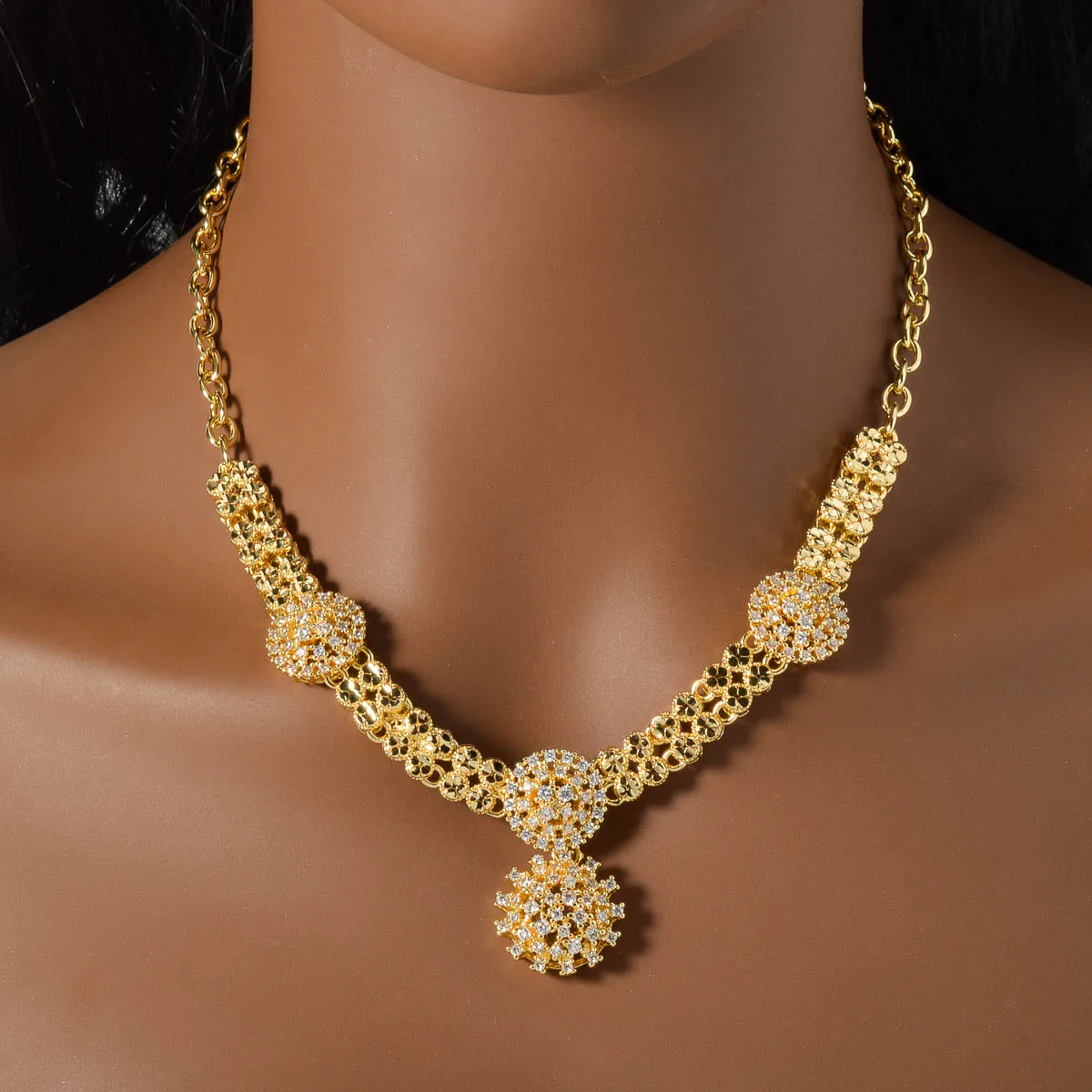 ZEADear Gorgeous Jewelry Sets Bohemia Necklace Pendant Zircon Bracelet Bridal Earrings Ring Engagement Anniversary Wedding Women