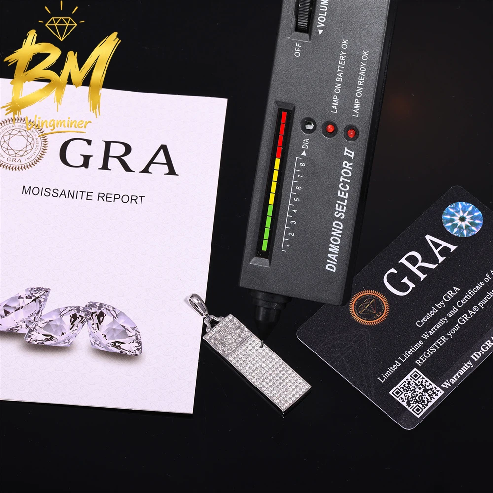 Blingminer Rainbow Color Cross VVS Moissanite Pendant For Men Women S925 Silver Pendants  Pass Diamonds Tester Free Shipping