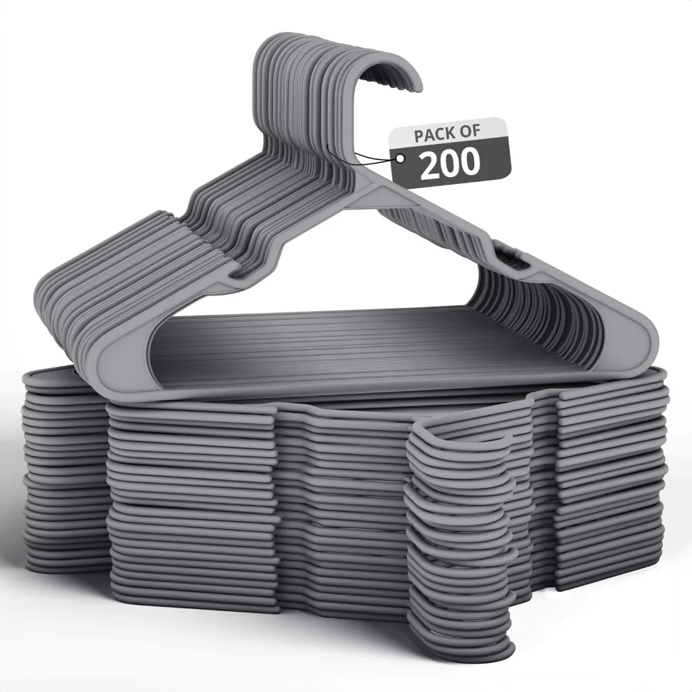 

Plastic Hanger for Shirt Skirts Suits Jackets - Standard Thick Coat Hanger - Sturdy & Durable Design with Shoulder Grooves Hook