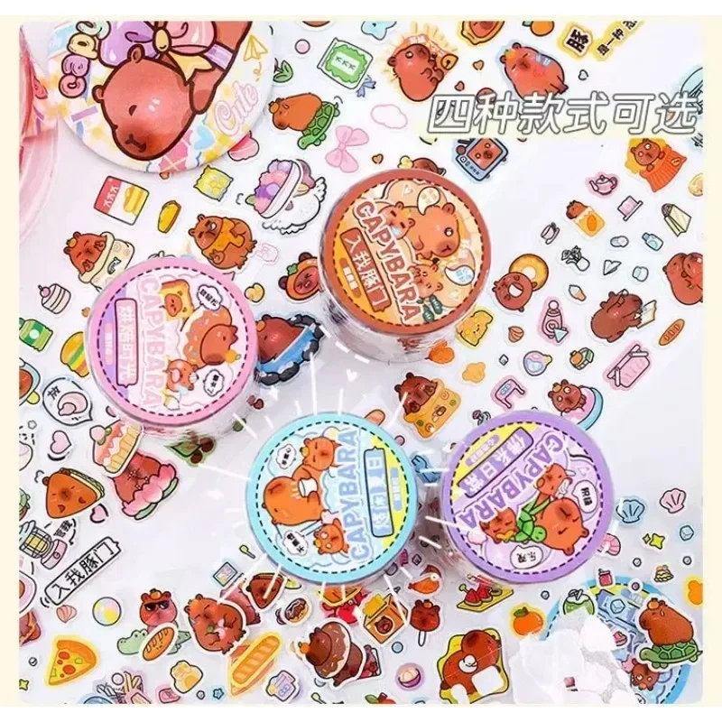New 4Roll Capybara Tape 35CM Loop Pattern Pre-cut Model DIY Decorative Material School Office Stationery Gift