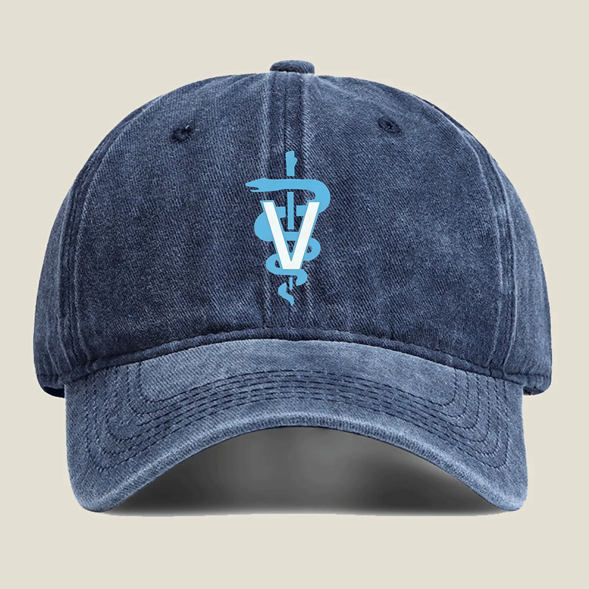 Veterinarian Baseball Cap Snake Staff Symbol Unisex Cotton Casual Hat for Animal Care Clinics Farms Outdoor