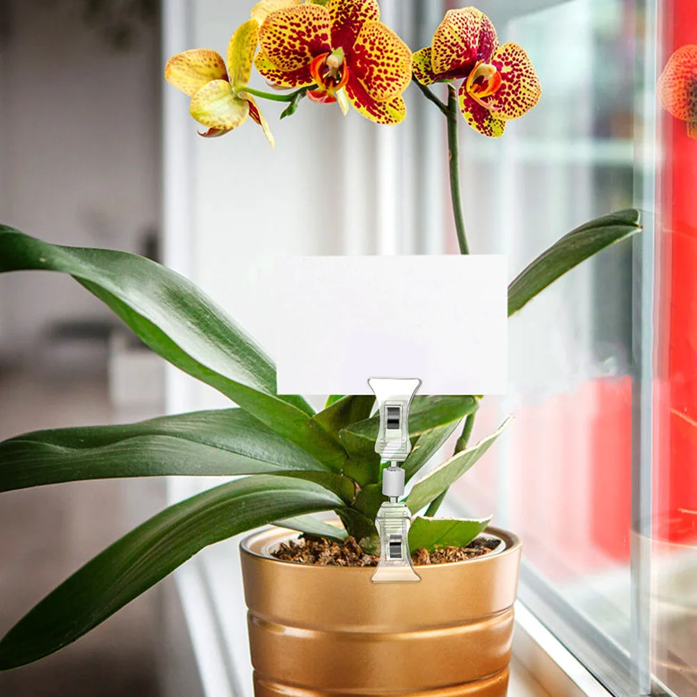 

25Pcs Transparent Clips for Price Tags - Clear Sign Holder Clip Display for Retail Stores Supermarkets Clothing Racks Sale Signs