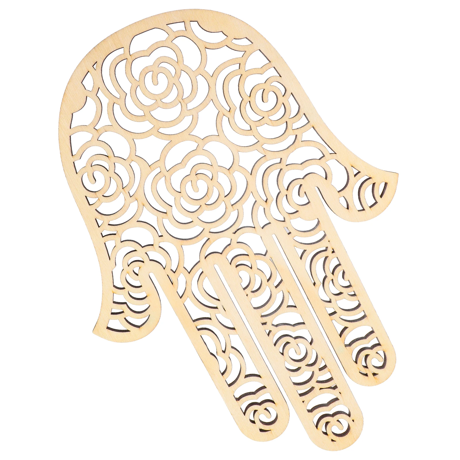 

Hamsa Hand Wall Decor Carved Wood Art Craft Hollow Out Design Yoga Home Decoration Geometric Bohemian Ornament