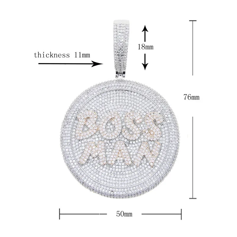 

Ins New Hip Hop Letter MAN Full Diamond Pendant Men's Necklace Jewelry