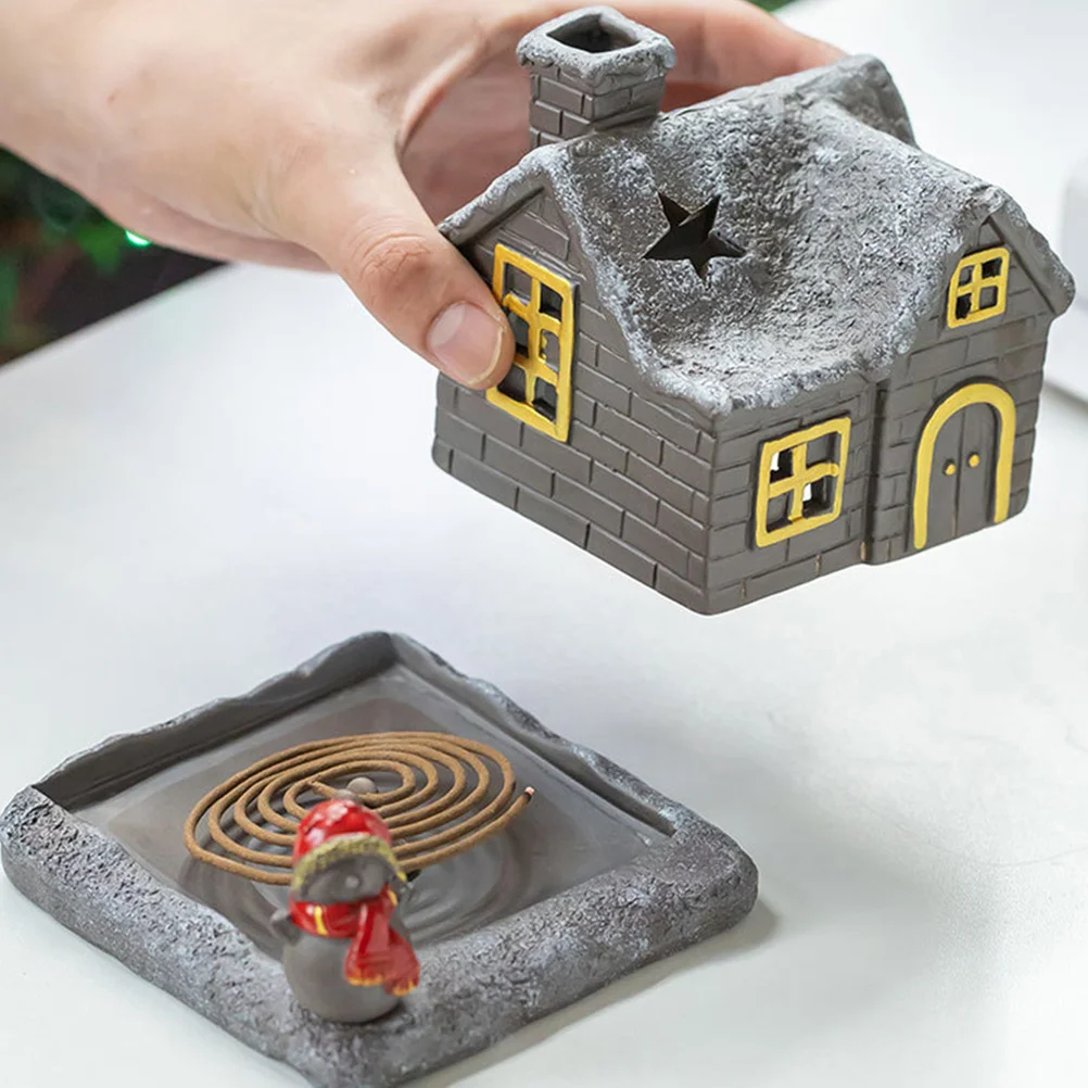 

Christmas Incense Burner Ceramic Snow House Decorative Aromatherapy Home Scent Cone Holder Xmas Incense Furnace