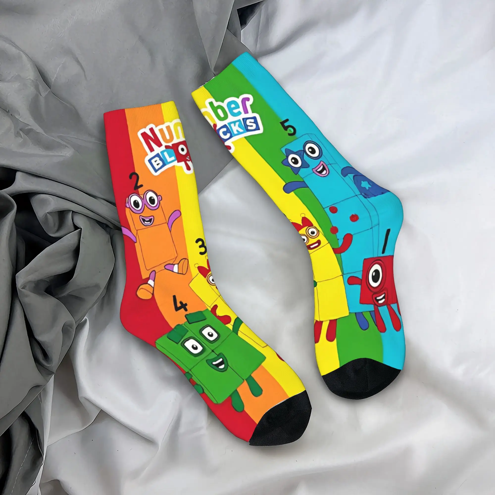 Harajuku Unisex Socks N-Numberblocks Merch Cute  High Quality Dress Socks Spring Autumn Winter