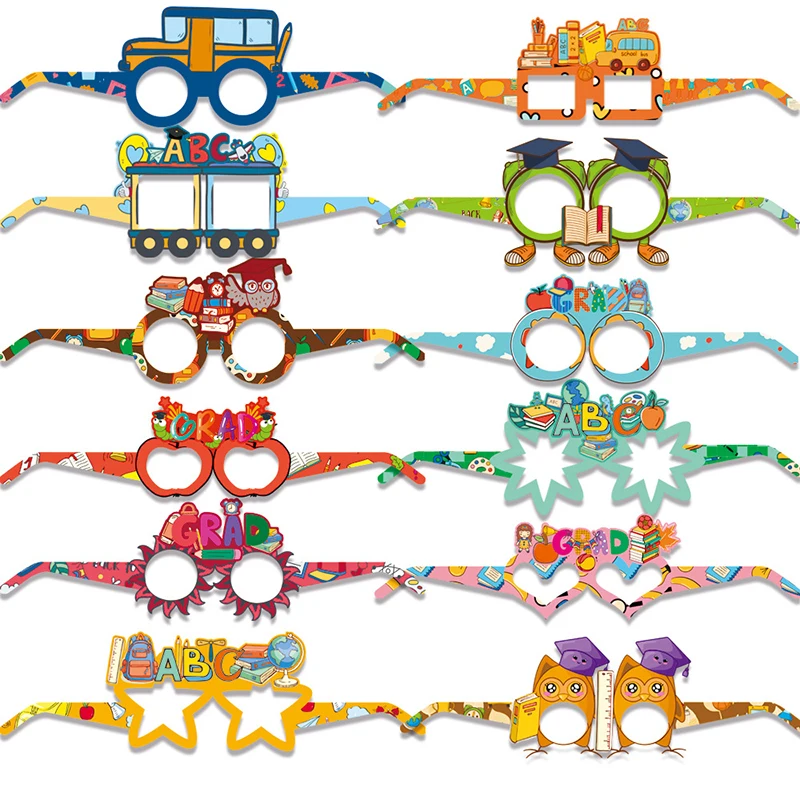 نظارات ورقية لتزيين موسم التخرج لرياض الأطفال، مستلزمات حفلات الأطفال