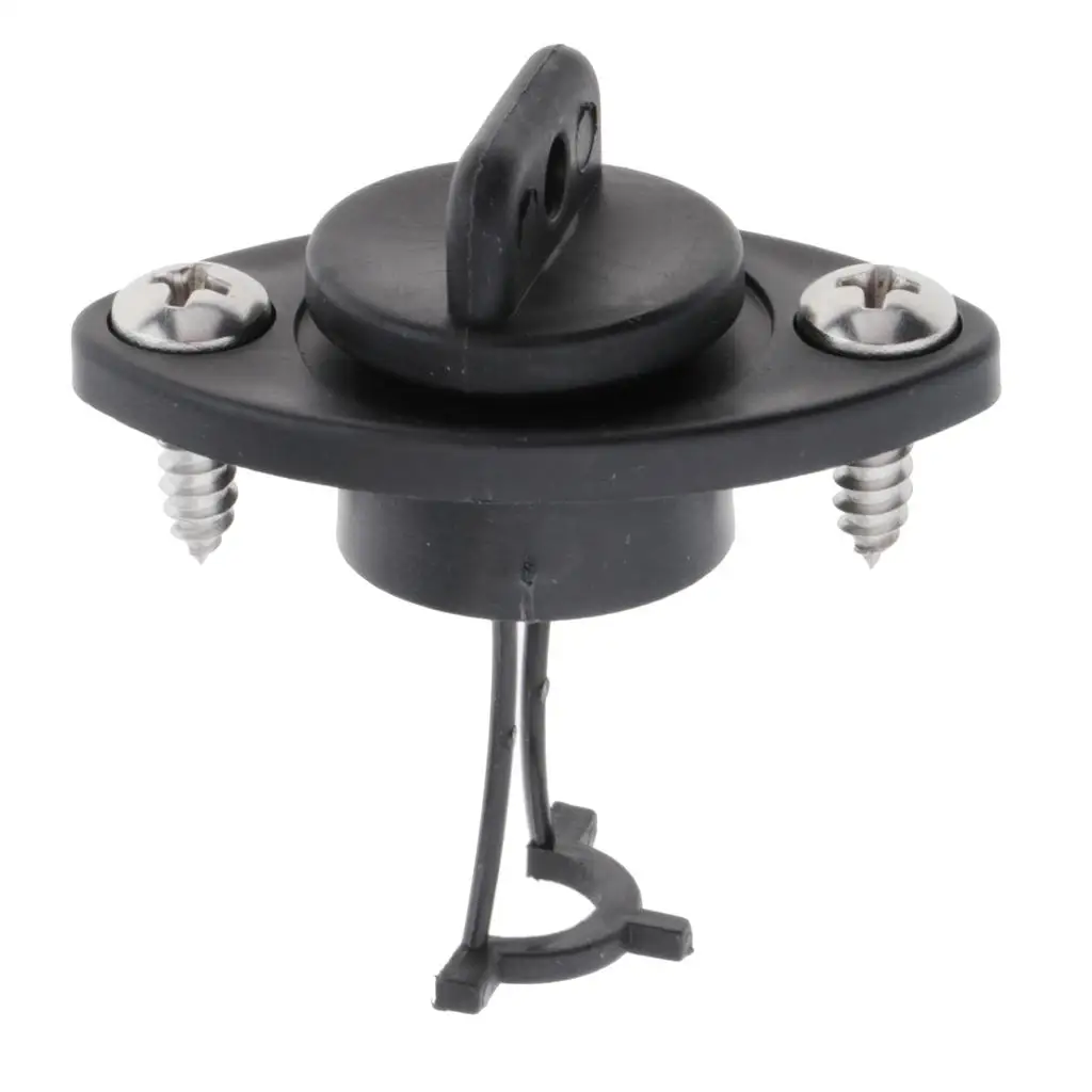Black Scupper Valve Boat Thread Drain Plug Water Outflow Stopper for Canoe Kayak Marine Use