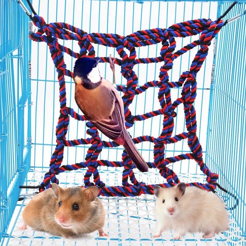 

Bird Climb Net Nylon Rope Parrot Hanging Rope Stand Net Swing Play Rope Ladder Chew Toy Buckles Sport Toys