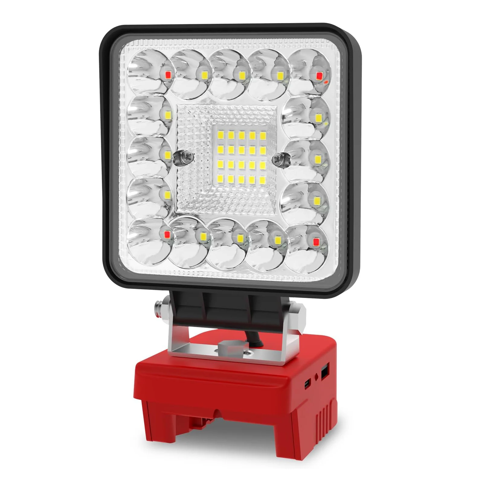 Portable LED Work Light Cordless Emergency Camping Job Site Spotlight 6000K Rechargeable Fish Floodlight for Milwaukee Battery