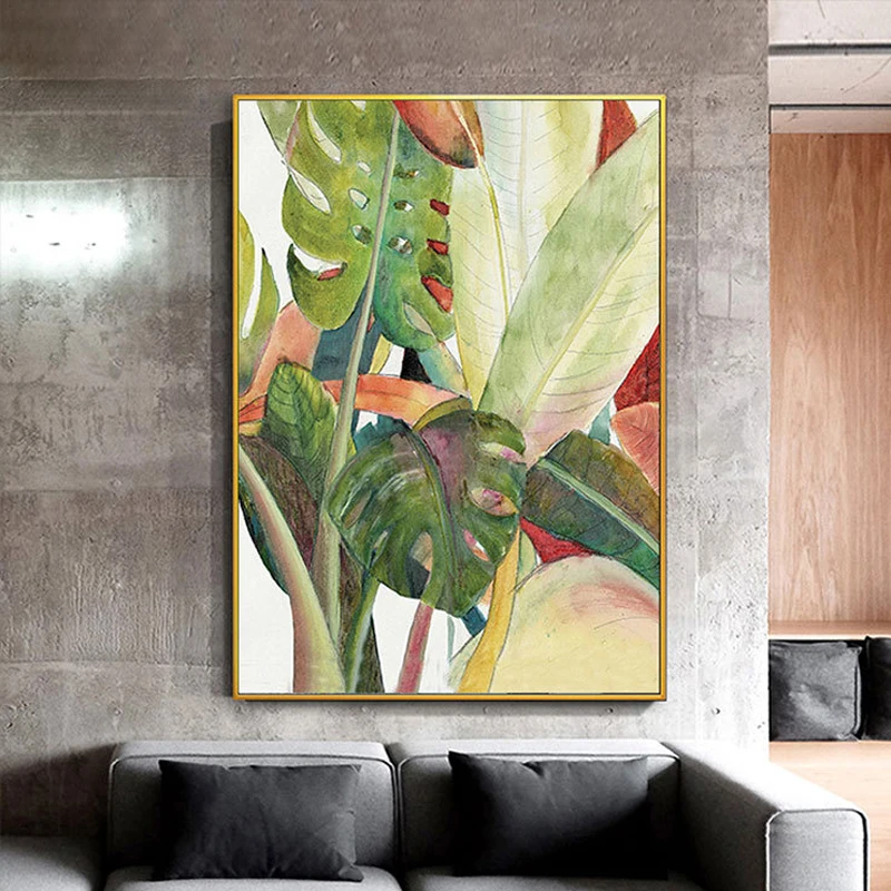 Banana Leaf Hand-painted Oil Painting On Canvas On Canvas Handmade Modern Abstract Art Wall Painting For Living Room Home Decor