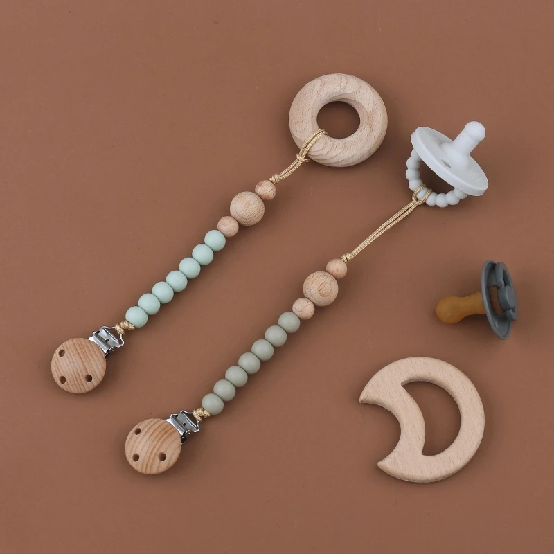 

Anti-drop Pacifier Clip Silicone Bead Baby Teether Clip Toddler Nipple Holders