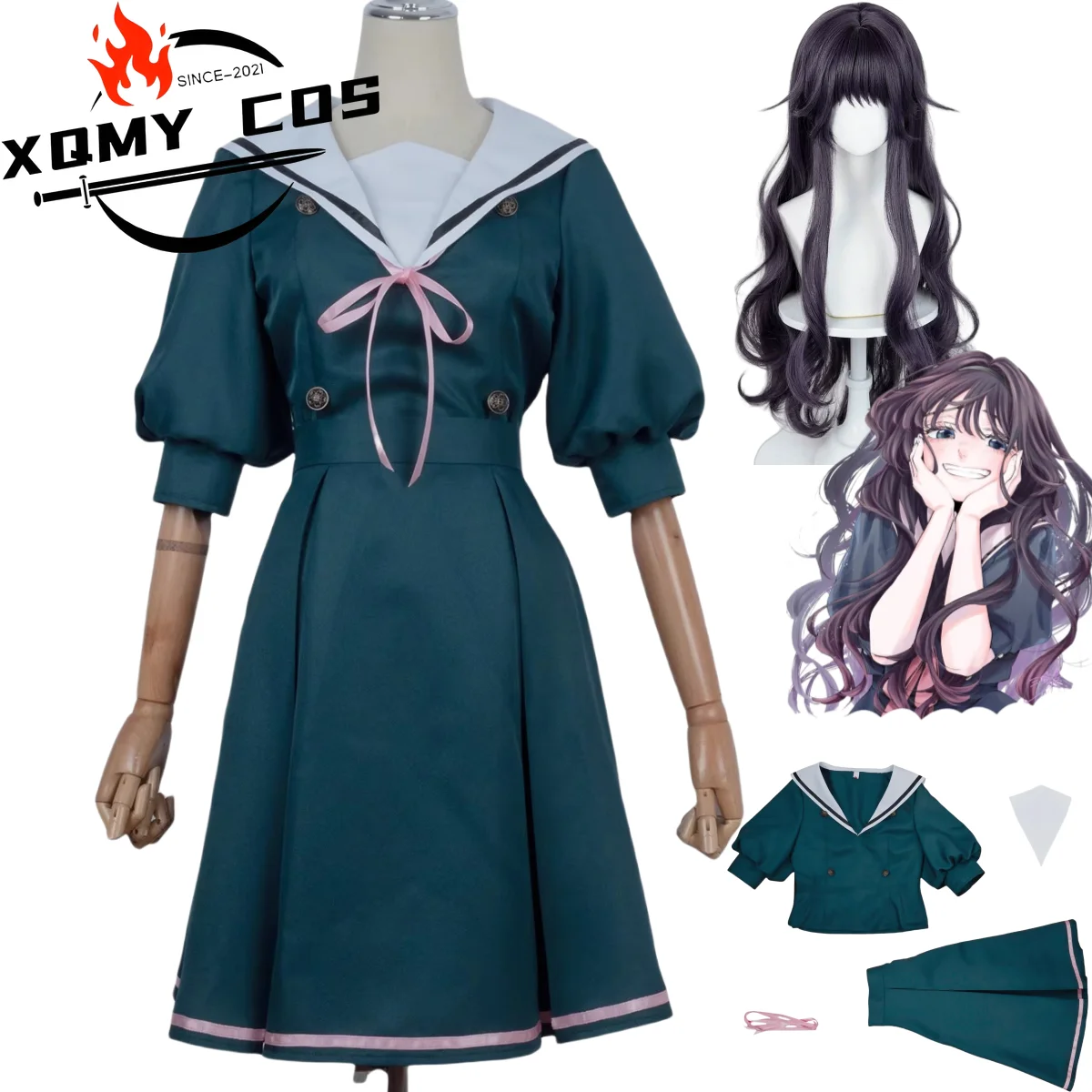 XQAnime les fleurs parfumées avec dignité Waguri Kaoruko Cosplay Costume japon JK uniforme perruque femme Sexy uniforme scolaire Su