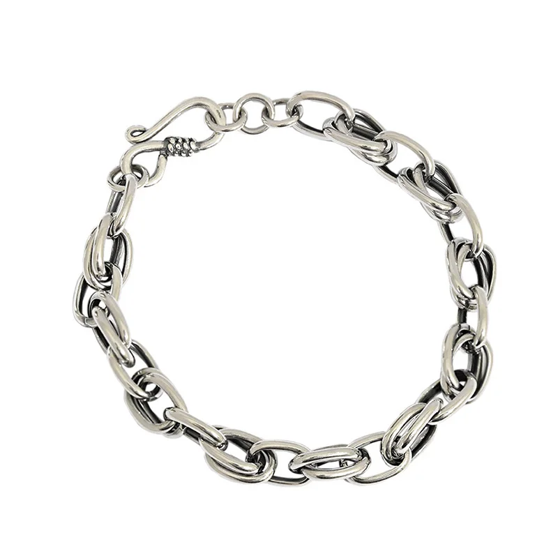 

Thick Silver Bracelet for Women Sterling Silver 925 woman's Rope Chain Bracelet with S Clasp Link Bracelets