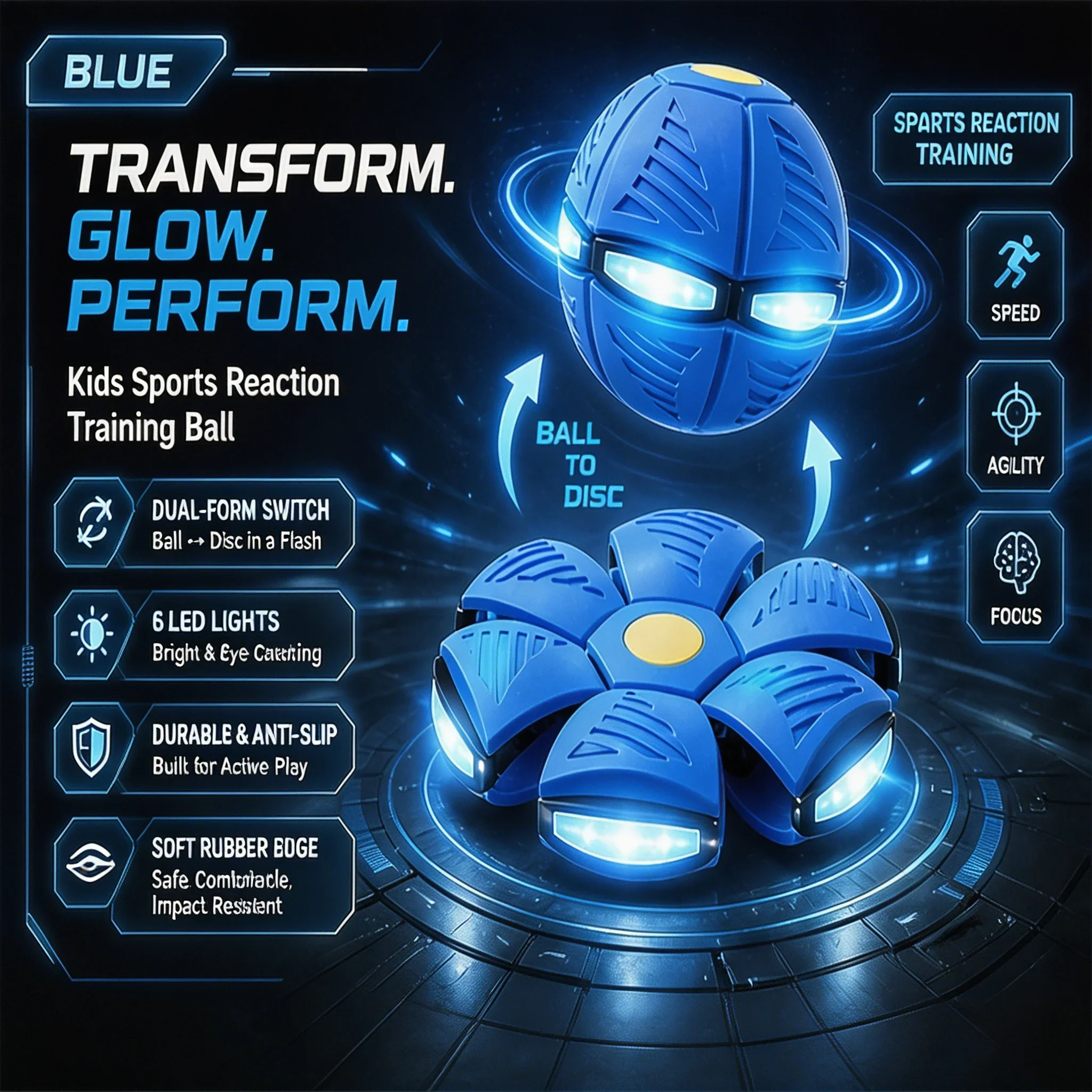 2026 New Outdoor Flying Saucer Ball – Magic Deformation Foot Pressure Relief Decompression Vent Toys for Kids & Parents