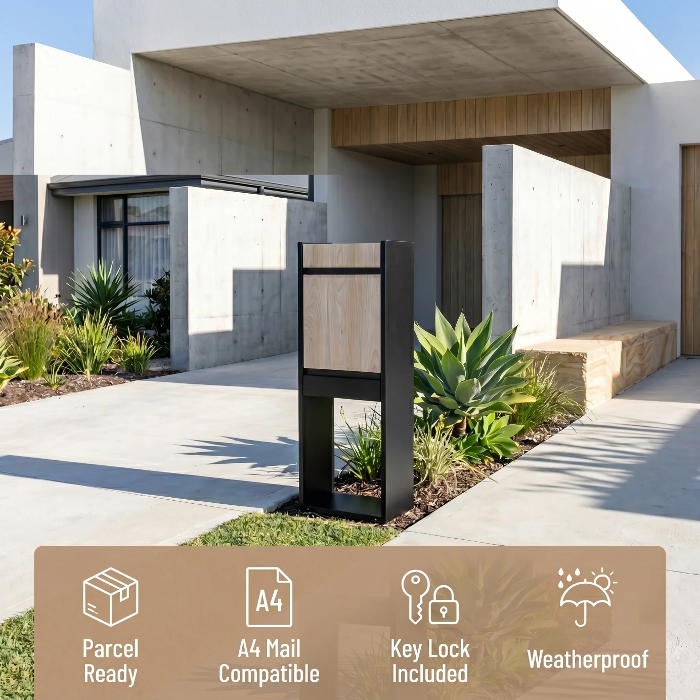 Outdoor Metal Storage Parcel Drop Box Post Box Garden Mailbox For Apartments Secure Lock Take Out Settings