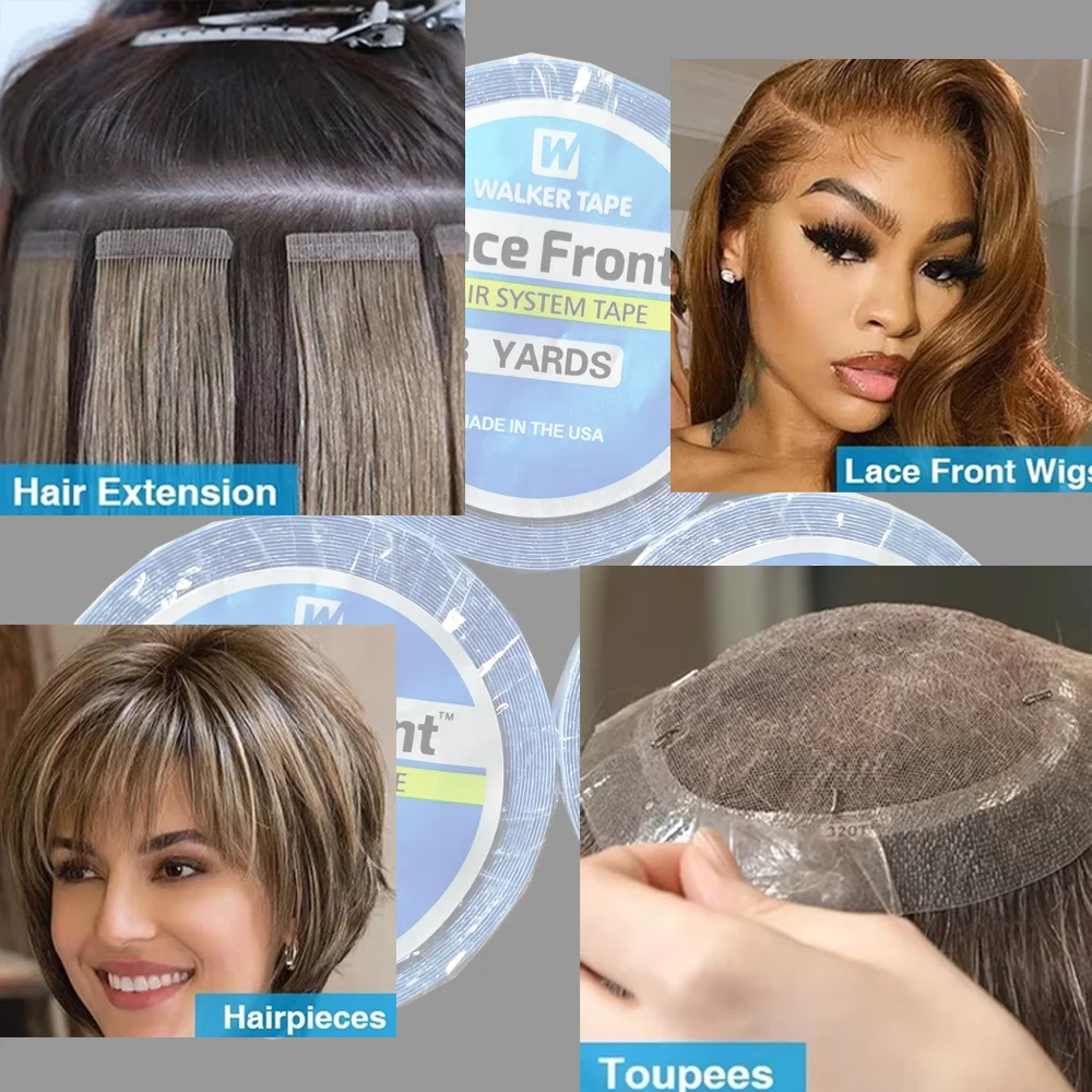 Taśma do peruk koronkowych o bardzo mocnym kleju, 3 jardy/rolka, cena hurtowa, najwyższa jakość, klej do peruk koronkowych, taśma do systemów włosów i tupecików.