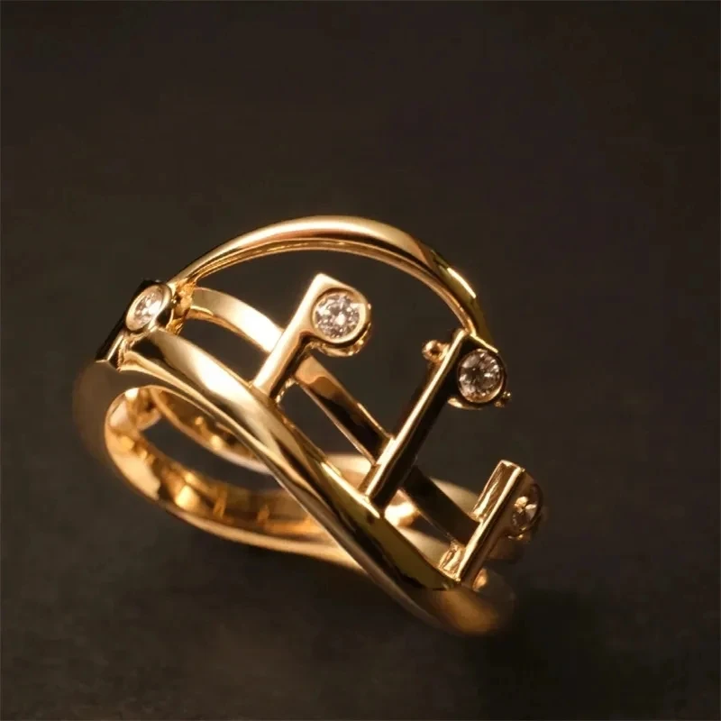 Light Luxury Artistic Gentle Temperament Cello Note Ring Classic Melody Design Niche High-end Feeling Versatile Food Ring Gifts