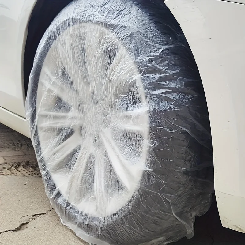 Sacos descartáveis do protetor do pneu de 10pcs - protetores de roda automotiva | Sacos transparentes | Material de PVC durável