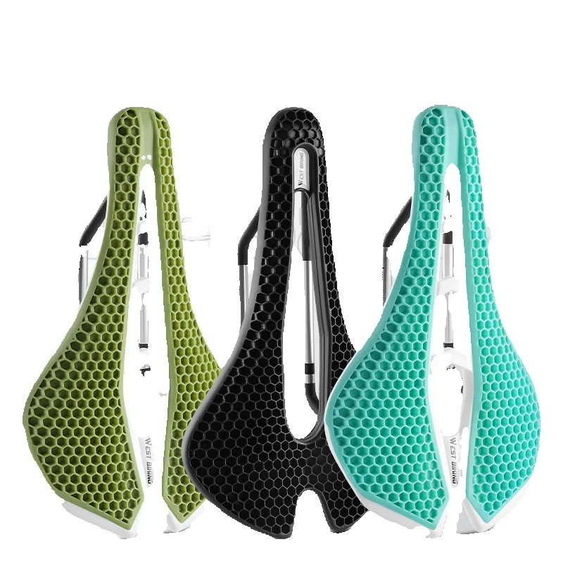 AliExpress NONE WEST BIKING 3D Road Bike Seat 150mm Comfortable MTB Saddle with Shock Absorption Breathable Bionic Structure Multicolor Cushion