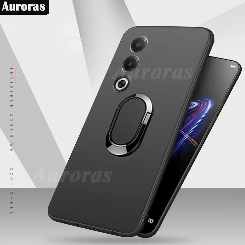 

Skinlee For OPPO A80 5G Case With Holder Ring Silicone Soft TPU Ultra-Thin Cover For OPPO A3 Pro A3X 5G Back Casing