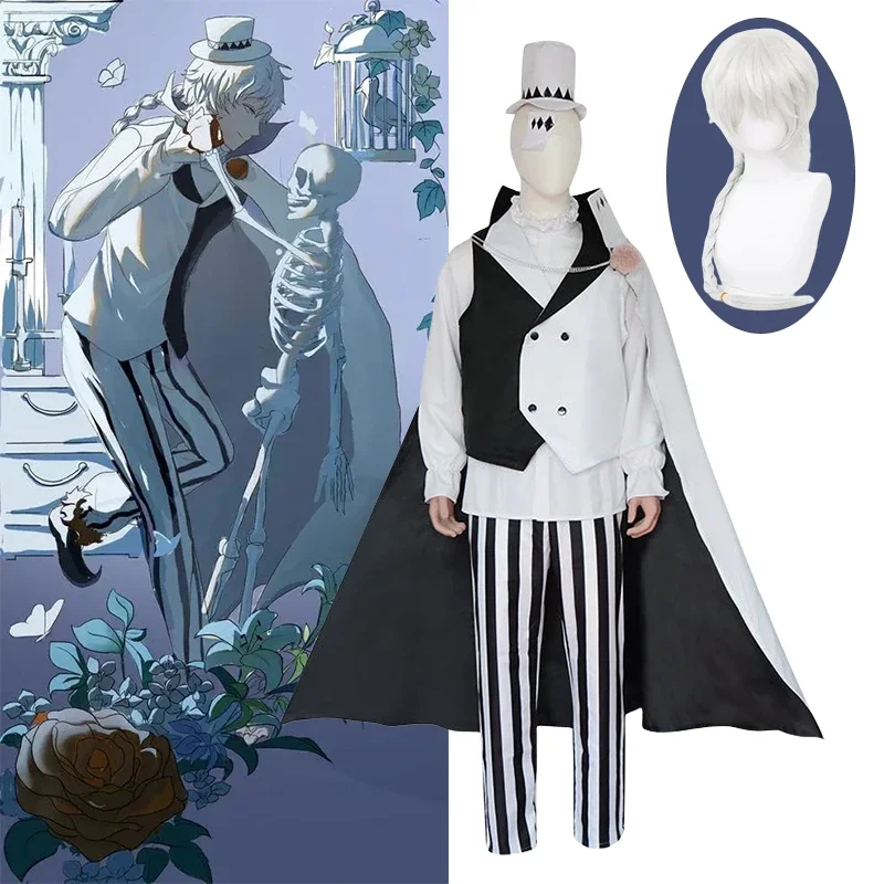 Anime Nikolai Gogol Cosplay Bungou Stray Dogs Nikolai Cosplay Costume Clothes Uniform Hat Wig Suit Halloween Party Men Costumes