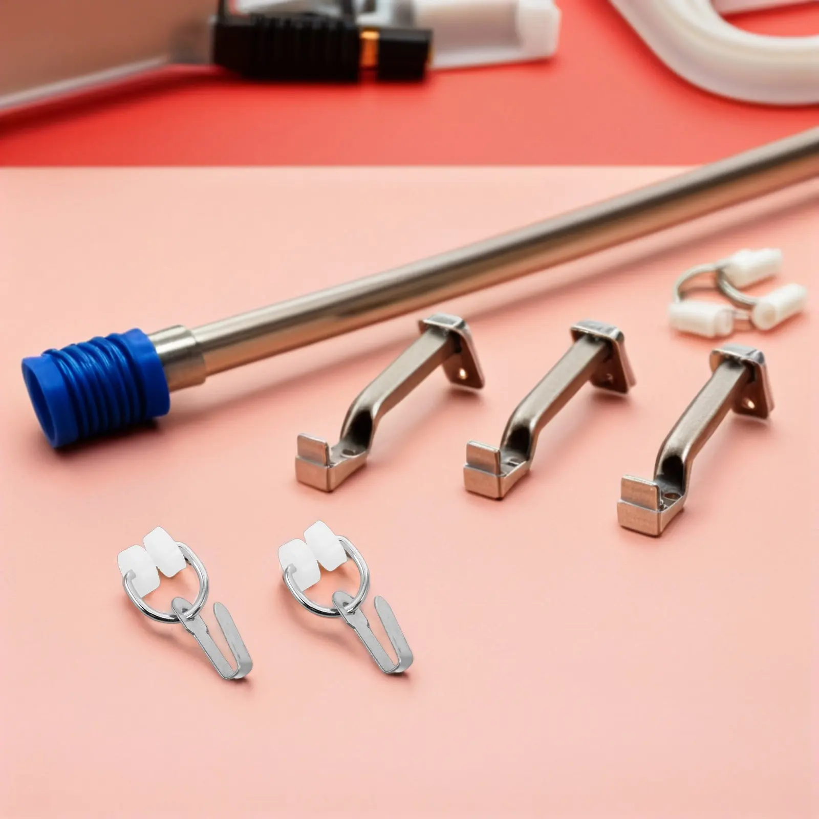 50Pcs Curtain Track Carrier Hooks Nylon Glide Wheels Sturdy Metal Rings for Rv Caravan Motorhome Window Curtains Smooth Quiet