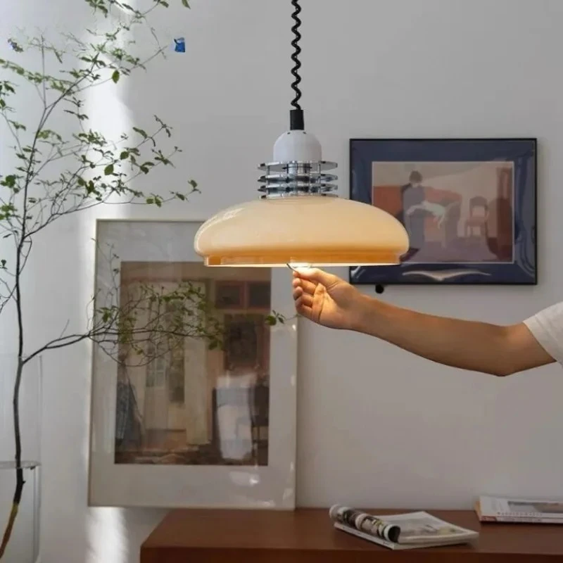

Bauhaus retro adjustable pendant light, personalized restaurant light Japanese Wabi Sabi style bedroom bar counter pendant light