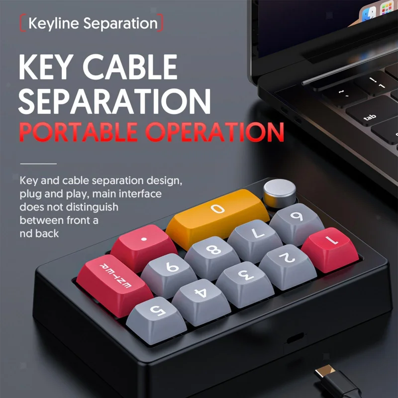 Z Mini Macro Mechanical Gaming Keyboard, 12 Keys One Handed USB PC Keypad with