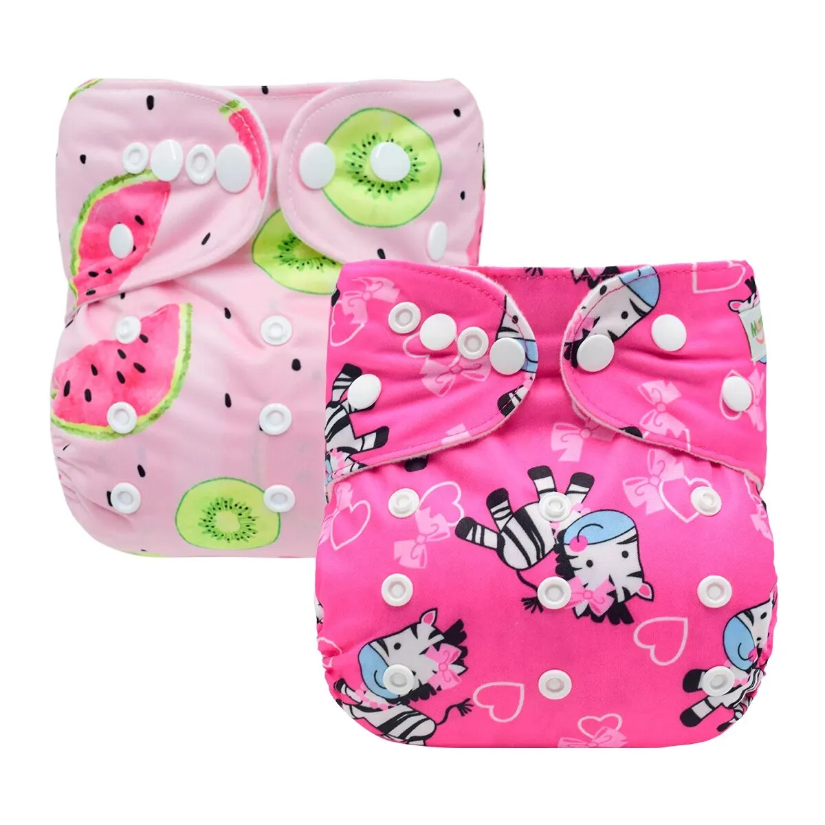 2Pcs Mumsbest Cloth Diapers Baby Eco-friendly Modern Cloth Nappy for Baby 3-15kg Ecological Adjustable Real Pocket Nappy