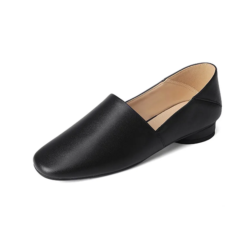 

Phoentin офисные женские черные абрикосовые базовые рабочие туфли женские из натуральной кожи на мягкой плоской подошве с круглым носком элегантные туфли на низком каблуке FT5192