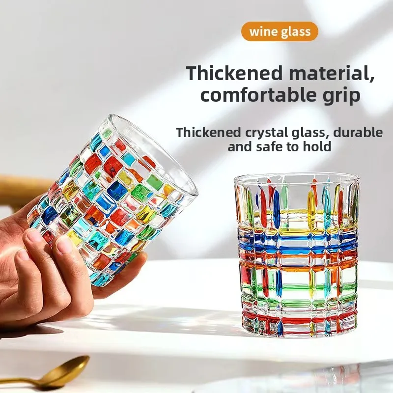 

Ele Европейская хрустальная стеклянная чашка Sle, стеклянная чашка для виски, высокое эстетическое значение, чашка для воды для домашнего использования, круглая стеклянная посуда в стиле апей