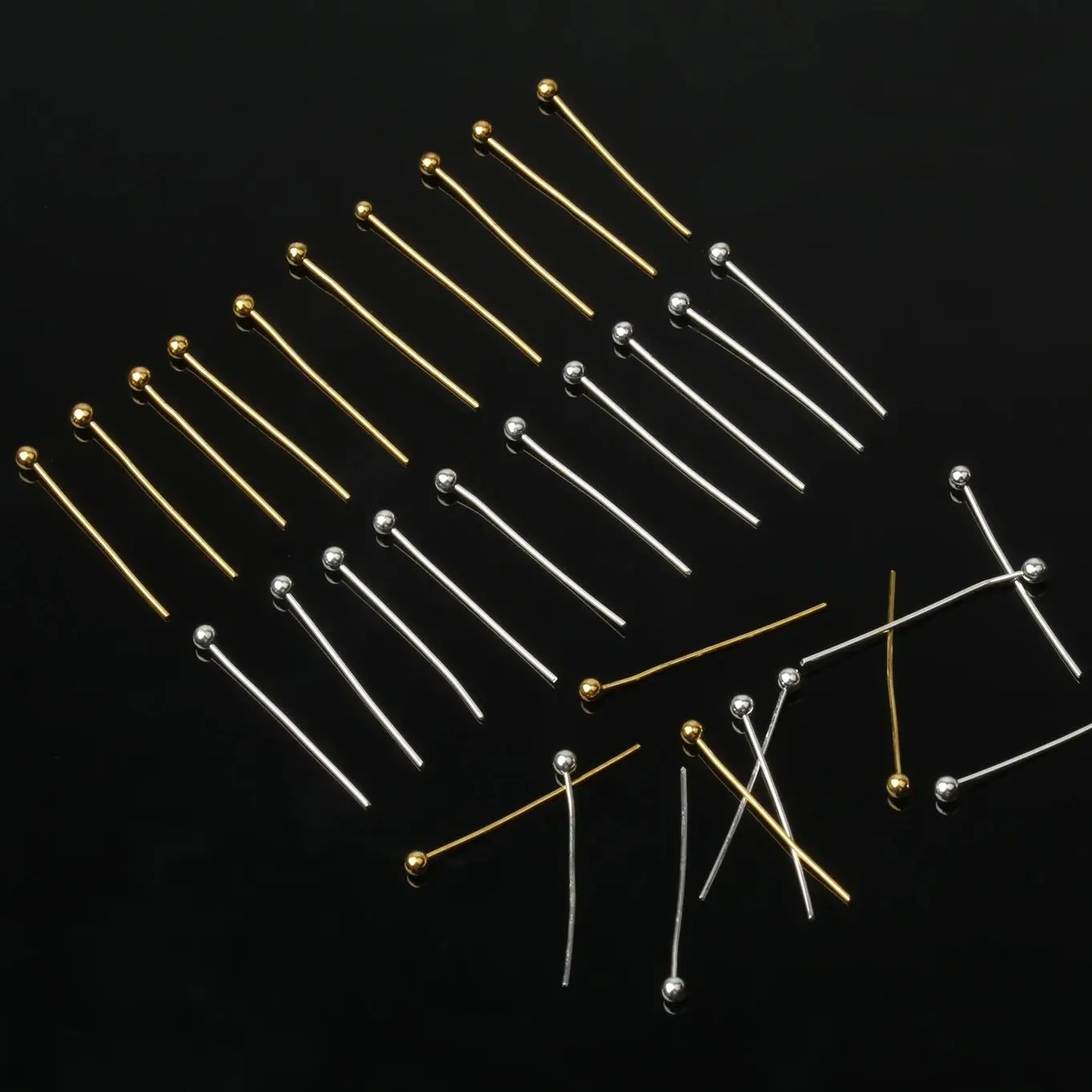 

Wholesale 1box Gold Color Flat Head Pins 20mm Pins Accessories Box Kits Fashion Jewelry Making DIY Fixed Connectors Findings