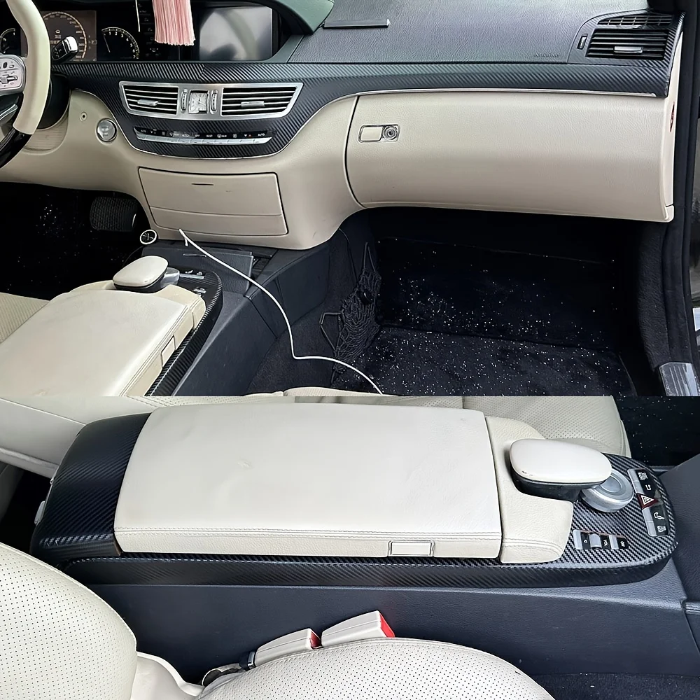 

for Mercedes Benz S-Class 2005-2013 W221 Interior Control Panel Door Handle Carbon Fiber Stickers Decals Car styling Accessorie